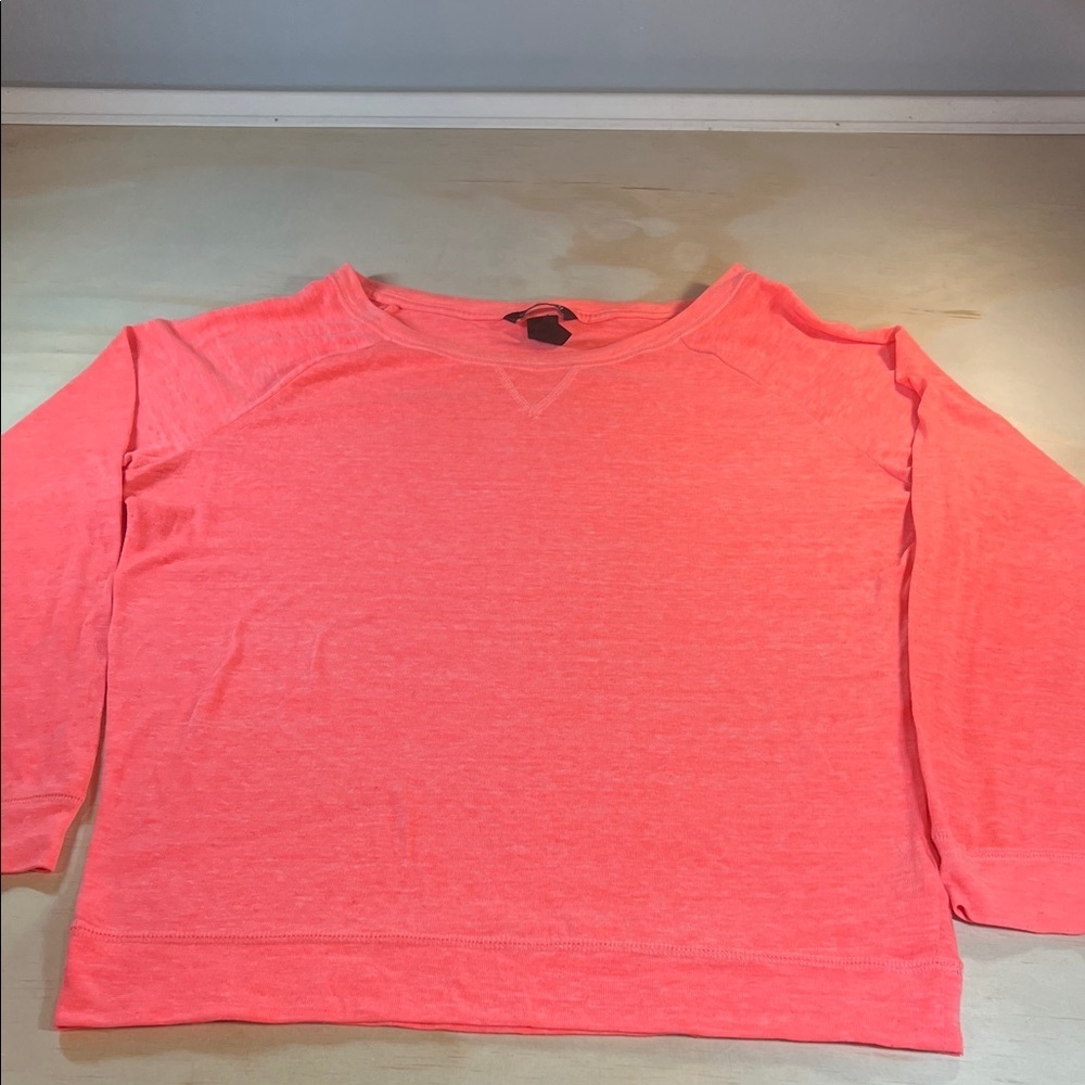 H&M Vibrant Pink Basic Light Weight Long sleeve Top Sz M